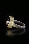A RUBY SEAL SILVER RING
