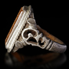 AN AGATE SEAL SILVER RING