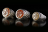 THREE AGATE SILVER RINGS, 10TH - 13TH CENTURY