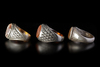 THREE AGATE SILVER RINGS, 10TH - 13TH CENTURY