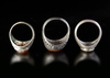 THREE AGATE SILVER RINGS, 10TH - 13TH CENTURY