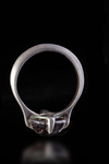 AN AGATE SEAL SILVER RING