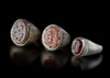 THREE AGATE SILVER RINGS, 11TH - 19TH CENTURY