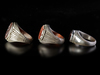 THREE AGATE SILVER RINGS, 11TH - 19TH CENTURY
