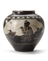 A CHINESE BLACK-GLAZED CIZHOU SGRAFFITO JAR, SONG OR JIN DYNASTY (960-1234)