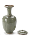 A CHINESE LONGQUAN CELADON GLAZED MELON-SHAPED VASE, SONG DYNASTY (960-1279)