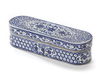 A CHINESE BLUE AND WHITE PEN BOX AND COVER FOR THE ISLAMIC MARKET, XUANDE MARK, 19TH CENTURY
