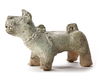 A CHINESE GREEN-GLAZED POTTERY DOG, HAN DYNASTY (206 BC-220 AD)