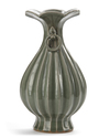 A RARE CHINESE LONGQUAN CELADON PEAR-SHAPED VASE, SOUTHERN SONG/YUAN DYNASTY (13TH-14TH CENTURY)