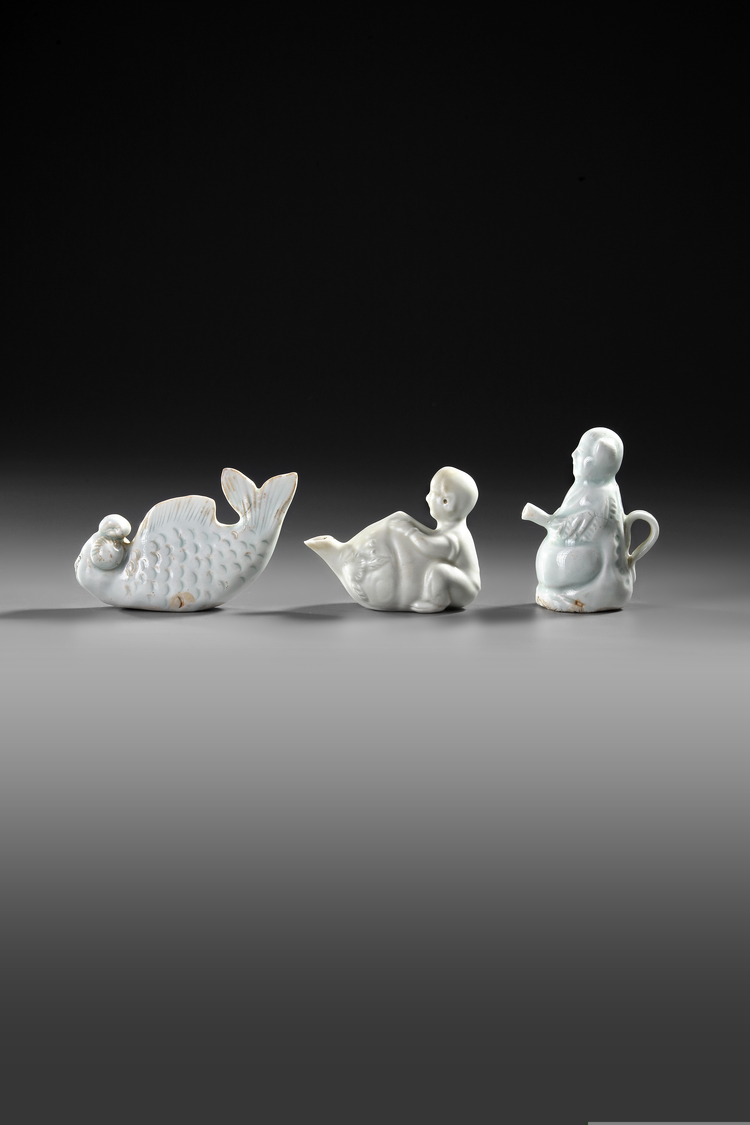 THREE CHINESE QINGBAI FIGURES, SONG DYNASTY (960-1279)