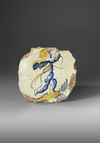 A FRAGMENT OF A HAARLEM MAJOLICA DISH, 17TH CENTURY