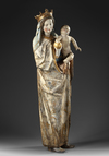 A LARGE POLYCHROMED MADONNA AND CHILD, SWABIAN, EARLY 16TH CENTURY