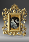 A LIMOGES ENAMEL PLAQUE IN WOODEN FRAME, BY THEOPHILE SOYER, CIRCA 1900