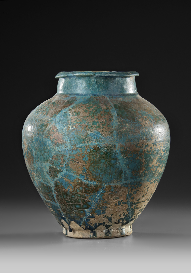 A Kashan Turquoise Glazed Jar Persia Th Th Century