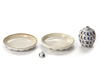 A CHINESE BLUE AND WHITE BOX AND POT, 18TH CENTURY