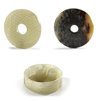 TWO CHINESE BI-DISKS AND A BRUSH WASHER, HAN DYNASTY AND LATER