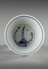 A CHINESE BLUE AND WHITE STEM CUP, MING DYNASTY (1368-1644)OR LATER