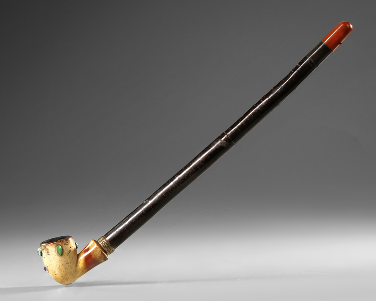 AN OTTOMAN ETUI WITH A PIPE, 19TH CENTURY