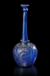 A LARGE MOULD-BLOWN BLUE GLASS BOTTLE-VASE OR SPRINKLER, PERSIA, 12TH CENTURY