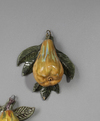 TWO FAIENCE MODELS OF FRUIT, 19TH-20TH CENTURY