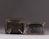 A Chinese bronze rectangular censer and cover, fangding