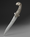 A SILVER RAM'S HEAD-HILTED DAGGER, INDIA, FIRST HALF 19TH CENTURY
