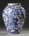 A PERSIAN BLUE ON WHITE GLAZED JAR, PERSIA, 19TH CENTURY