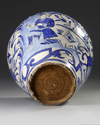 A PERSIAN BLUE ON WHITE GLAZED JAR, PERSIA, 19TH CENTURY