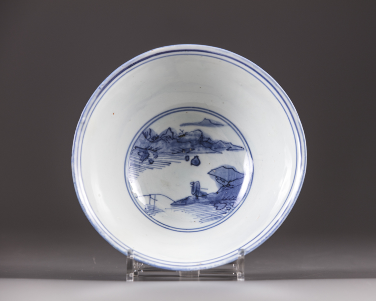 A blue and white bowl