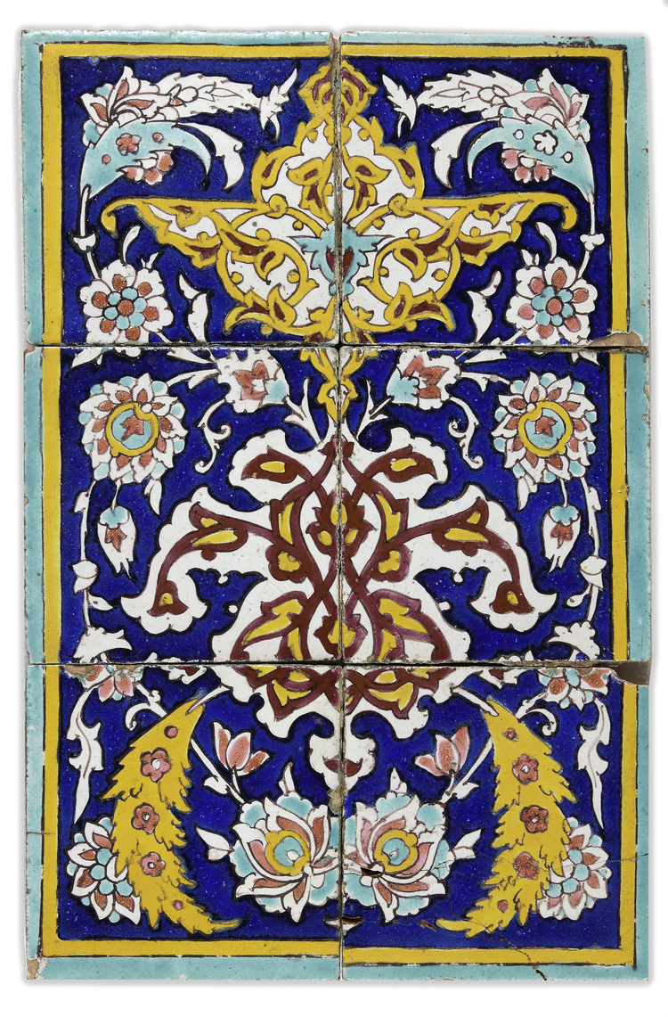 A FINE PERSIAN TILE PANEL, ZAND DYNASTY, 18TH CENTURY