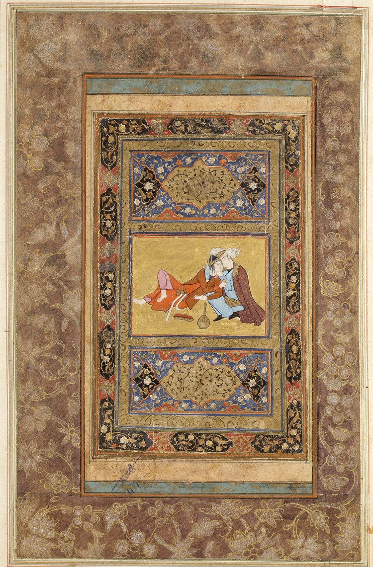 AN EMBRACING COUPLE, PERSIA, SAFAVID, 17TH CENTURY