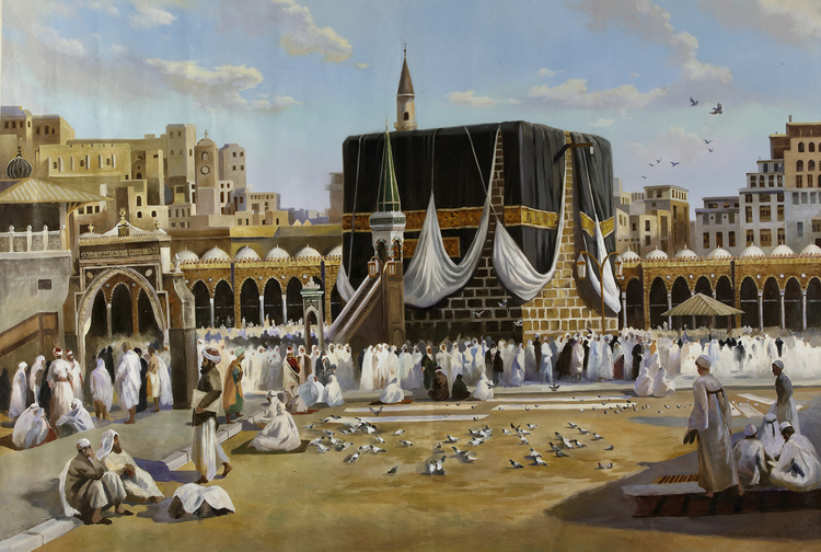 A LARGE PAINTING OF THE KABAA, 20TH CENTURY