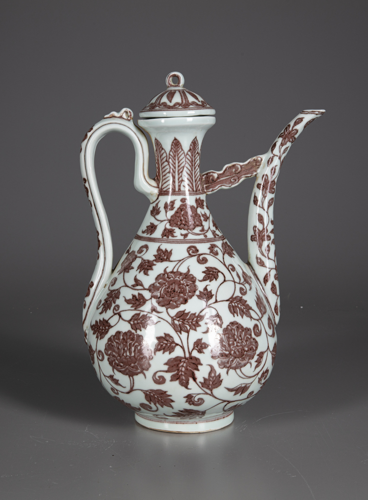 A CHINESE COPPER RED EWER, QING DYNASTY (1644-1911)