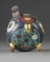 A CHINESE CLOISONNE ENAMEL TRIPOD CENCER, MING DYNASTY (1368-1644) OR LATER