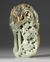 A CELADON JADE CARVING OF A MOUNTAIN,QING DYNASTY (1644-1911)