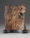 A CHINESE BAMBOO CARVING OF A MOUNTAIN, QING DYNASTY