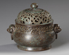 A CHINESE GILT BRONZE CENSER WITH COVER, 20TH CENTURY