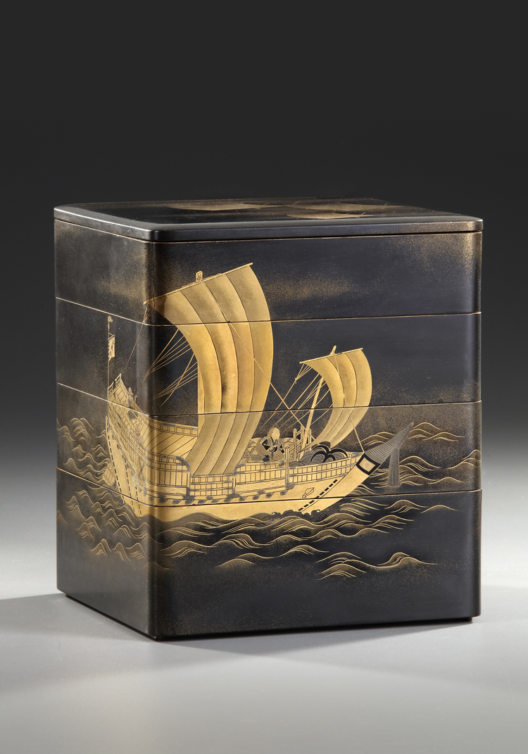 A JAPANESE FOUR-TIER LACQUER BOX ( JUBBAKO), EDO PERIOD 18TH-19TH CENTURY