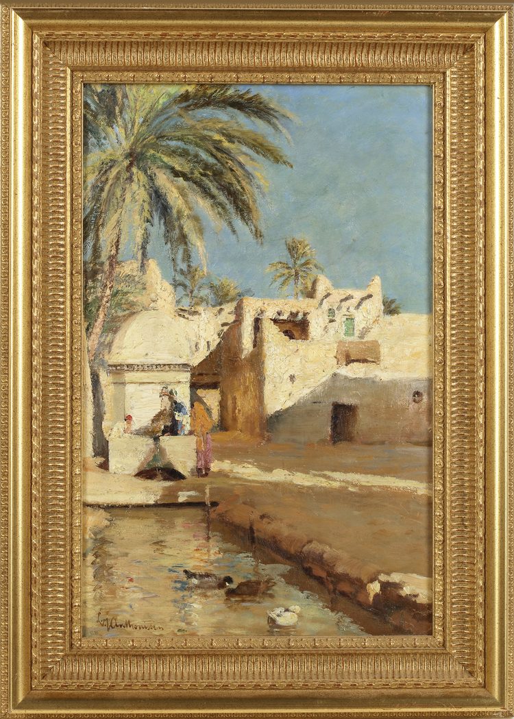 ORIENTAL SCENE WITH DUCKS