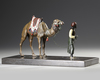A VIENNA PAINTED BRONZE CAMEL AND A RIDER, AUSTRIA, EARLY 20TH CENTURY