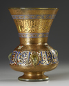 A MAMLUK-STYLE ENAMELED GLASS MOSQUE LAMP BY PHILIPPE-JOSEPH BROCARD, FRANCE 19TH CENTURY