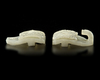 A CHINESE WHITE JADE TWO-PART BELT BUCKLE, 19TH-20TH CENTURY