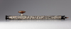 A CHINESE BONE AND SILVER PLATED CARVED OPIUM PIPE , 20TH CENTURY