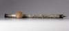 A CHINESE BONE AND SILVER PLATED CARVED OPIUM PIPE , 20TH CENTURY