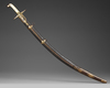 AN IVORY HILTED WATERED-STEEL SWORD (SHAMSHIR), PERSIA, DATED 1244 AH/1828 AD