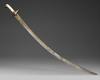 AN IVORY HILTED WATERED-STEEL SWORD (SHAMSHIR), PERSIA, DATED 1244 AH/1828 AD
