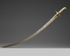 AN IVORY HILTED WATERED-STEEL SWORD (SHAMSHIR), PERSIA, DATED 1244 AH/1828 AD