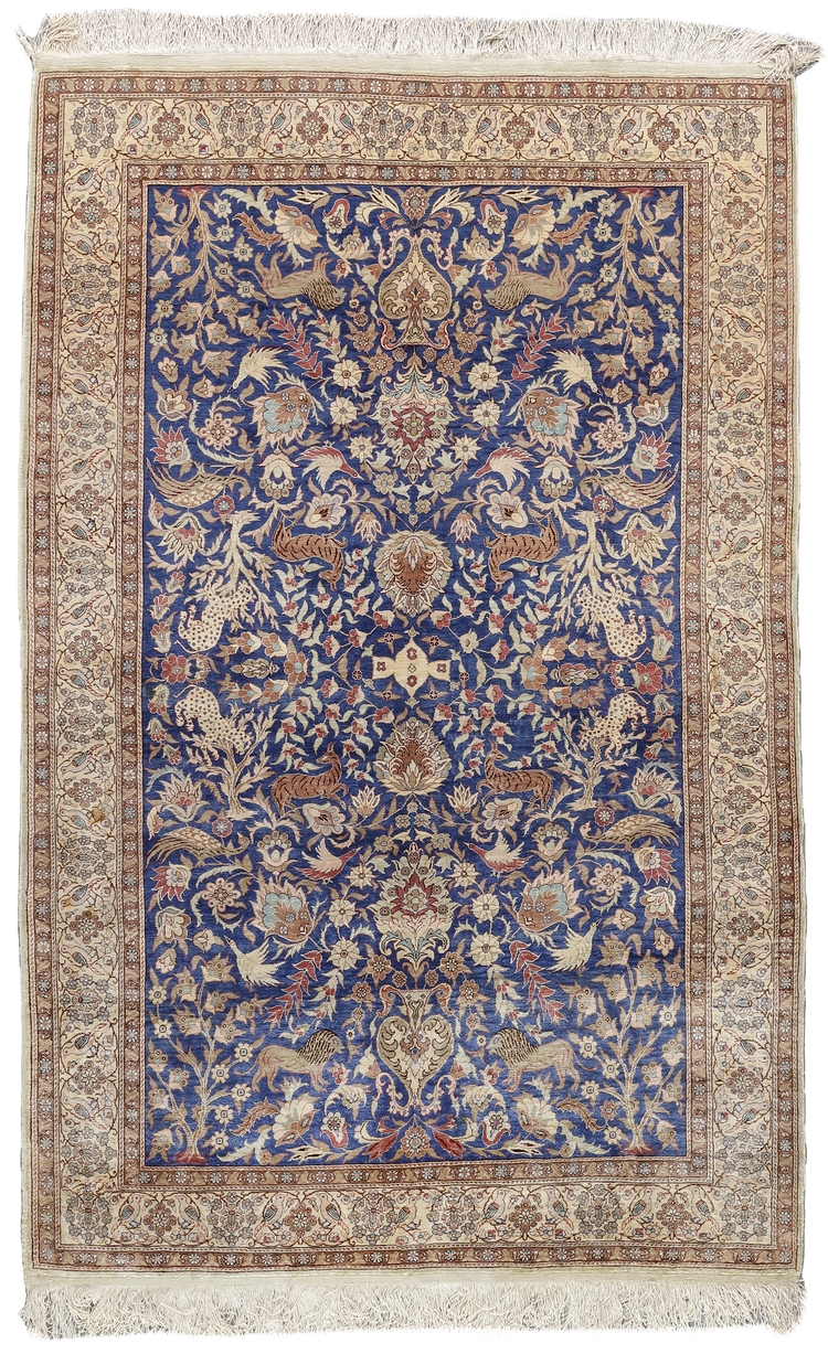 A SILK WITH METAL 'ISTANBUL' CARPET
