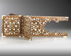 A MOTHER OF PEARL AND BONE INLAID WOODEN QURAN STAND, 20TH CENTURY