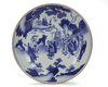 A CHINESE BLUE AND WHITE EIGHT IMMORTALS DISH, 19TH CENTURY